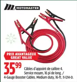 Canadian Tire MotoMaster 4-Gauge Booster Cables offer