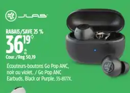 Canadian Tire JLab Go Pop ANC Earbuds, Black or Purple offer