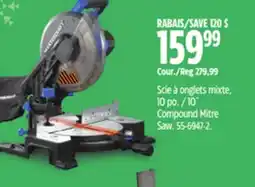 Canadian Tire Mastercraft 10˝ Compound Mitre Saw offer
