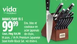 Canadian Tire Vida By Paderno 14-Pc Premium Japanese Steel Knife Block Set offer