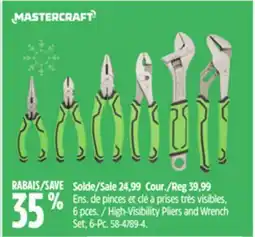 Canadian Tire Mastercraft High-Visibility Pliers and Wrench Set offer