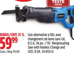 Canadian Tire Mastercraft 11⁄8˝ Reciprocating Saw with Keyless Change and LED offer