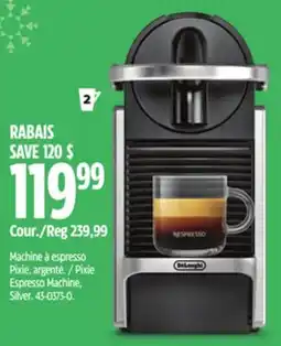 Canadian Tire Nespresso Pixie Espresso Machine, Silver offer
