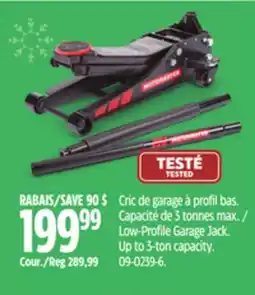 Canadian Tire Low-Profile Garage Jack. Up to 3-ton capacity offer