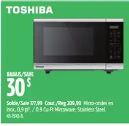 Canadian Tire TOSHIBA 0.9 Cu-Ft Microwave, Stainless Steel offer