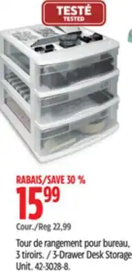 Canadian Tire 3-Drawer Desk Storage Unit offer