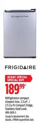 Canadian Tire Frigidaire 2.5 Cu-Ft Compact Fridge, Stainless-Steel Look offer