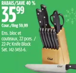 Canadian Tire 22-Pc Knife Block Set offer