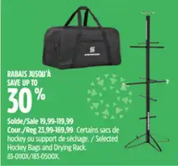 Canadian Tire Winnwell Selected Hockey Bags and Drying Rack offer