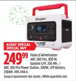 Canadian Tire Energizer ARC 260 Pro Power Station, 300W, LFP Battery, 256Wh offer