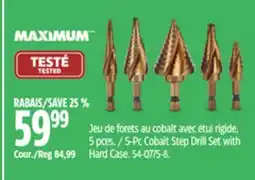 Canadian Tire 5-Pc Cobalt Step Drill Set with Hard Case offer