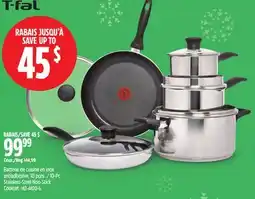 Canadian Tire T-fal 10-Pc Stainless-Steel Non-Stick Cookset offer