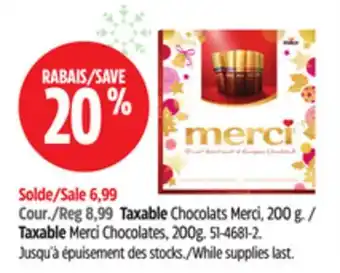 Canadian Tire Taxable Merci Chocolates, 200g offer