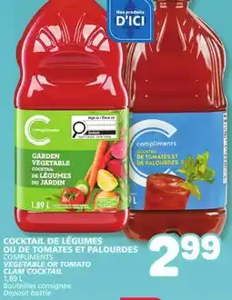 Marché Bonichoix COMPLIMENTS VEGETABLE OR TOMATO VEGETABLE OR TOMATO CLAM offer