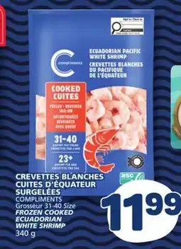Marché Bonichoix COMPLIMENTS FROZEN COOKED ECUADORIAN WHITE SHRIMP offer