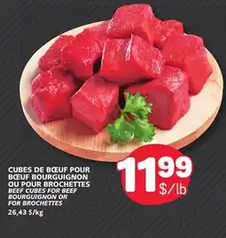 Marché Bonichoix BEEF CUBES FOR BEEF BOURGUIGNON OR FOR BROCHETTES offer