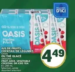 Marché Bonichoix OASIS OR ARIZONA FRUIT JUICE, VEGETABLE COCKTAIL OR ICED TEA offer