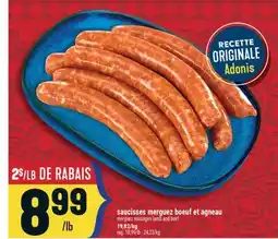 Marché Adonis SAUCISSES MERGUEZ BOEUF ET AGNEAU | MERGUEZ SAUSAGES LAMB AND BEEF offer
