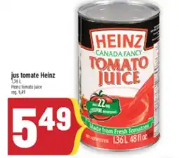 Marché Adonis JUS TOMATE HEINZ | HEINZ TOMATO JUICE offer