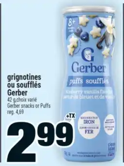 Super C grignotines ou soufflés Gerber | Gerber snacks or Puffs offer