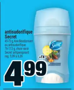 Super C antisudorifique Secret | Secret antiperspirant offer