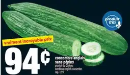 Super C Concombre anglais sans pépins |seedless english cucumber offer