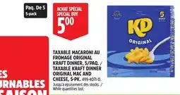 Canadian Tire TAXABLE KRAFT DINNER ORIGINAL MAC AND CHEESE, 5-PK offer
