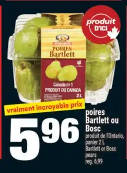 Super C poires Bartlett ou Bosc | Bartlett or Bosc pears offer