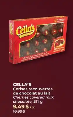 Familiprix CELLA'S, Cherries covered milk chocolate, 311 g offer