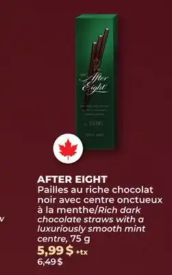 Familiprix AFTER EIGHT, Rich dark chocolate straws with a luxuriously smooth mint centre, 75 g … offer