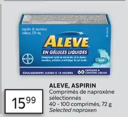 Brunet ALEVE, ASPIRIN Comprimés de naproxène sélectionnés offer