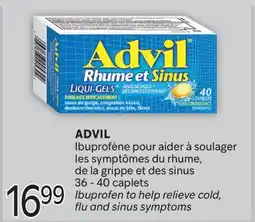Brunet ADVIL Ibuprofène pour aider à soulager les symptômes du rhume, de la grippe et des sinus offer