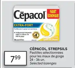 Brunet CÉPACOL, STREPSILS Pastilles sélectionnées pour les maux de gorge offer