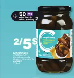 Marches Tradition COMPLIMENTS PICKLES offer