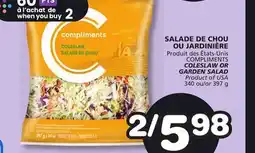 Marches Tradition COMPLIMENTS COLESLAW OR GARDEN SALAD offer