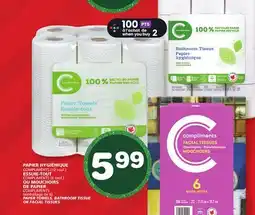 Marches Tradition COMPLIMENTS PAPER TOWELS, BATHROOM TISSUE OR FACIAL TISSUES offer