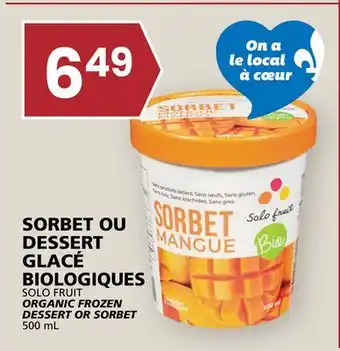 Rachelle-Bery Grocery SOLO FRUIT ORGANIC FROZEN DESSERT OR SORBET offer