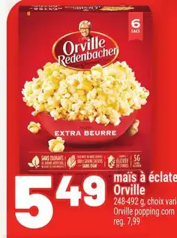 Metro MAÏS À ÉCLATE ORVILLE | ORVILLE POPPING CORN offer