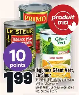 Metro LÉGUMES GÉANT VERT, LE SIEUR | GREEN GIANT, LE SIEUR VEGETABLES offer