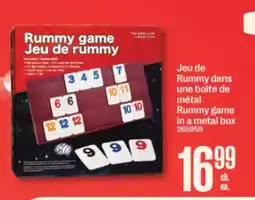 Jean Coutu Rummy game in a metal box offer