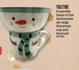 Jean Coutu YULETIDE Snowman cup and bowl set offer