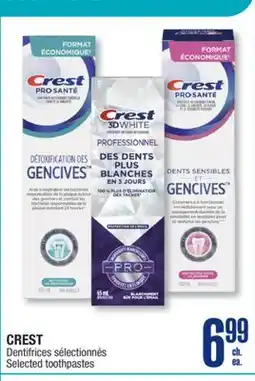 Jean Coutu CREST Selected toothpastes offer