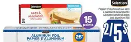 Jean Coutu SELECTION Selected sandwich bags and aluminum foil offer
