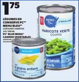 Provigo PC BLUE MENU CANNED VEGETABLES, 341/398 ML offer