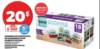 Provigo SISTEMA FOOD STORAGE CONTAINER SET, ENSEMBLE DE 18 PIÈCES offer