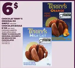 Provigo TERRY'S CHOCOLATE ORIGINAL OR SIMPLY, 145 G OR BOULE D'OR CHOCOLATES, 144-154 G offer