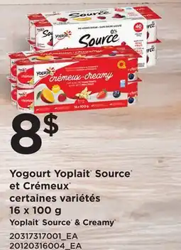Provigo YOPLAIT SOURCE & CREAMY, 16 x 100 g offer