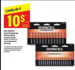 Maxi piles alkalines Duracell Coppertop AA24 ou AAA 16 offer