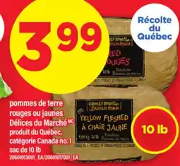 Maxi POMMES DE TERRE ROUGES OU JAUNES DÉLICES DU MARCHÉ, SAC DE 10 LB offer