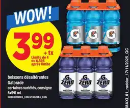 Maxi BOISSONS DÉSALTÉRANTES GATORADE, 6X591 ML offer